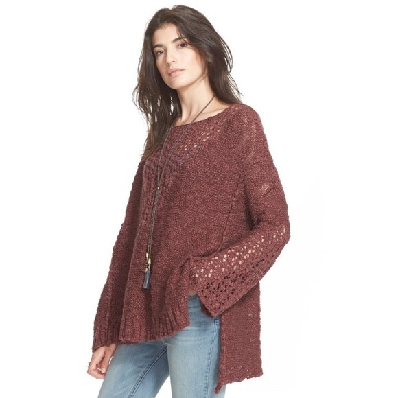 Free People Pretty Pointelle Vee Sweater - Picture 4 of 14